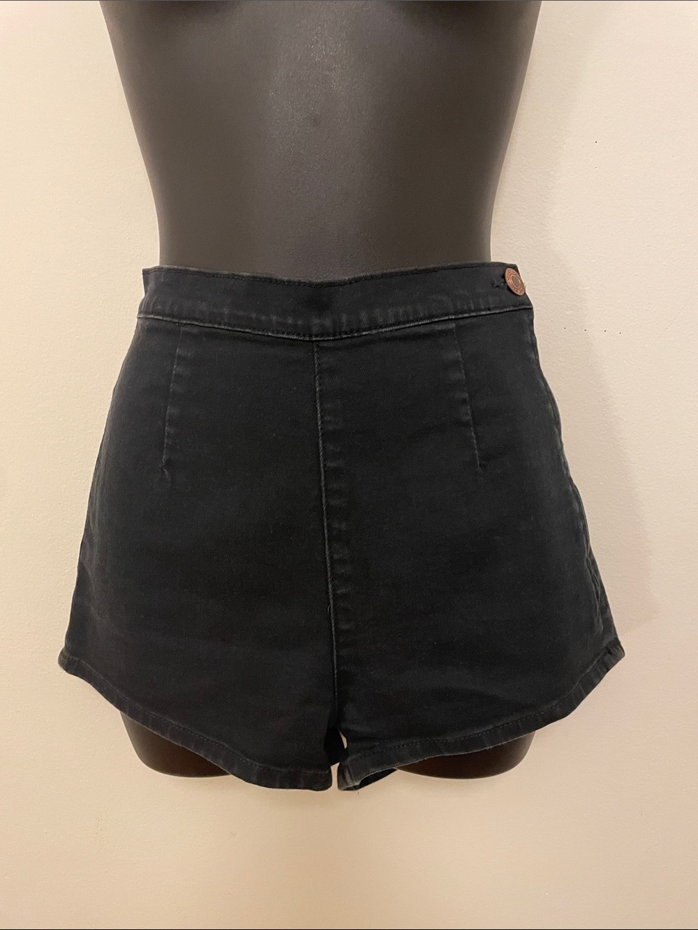Neuw High-Rise Hot Pants - Black Women's Stretch Denim Shorts